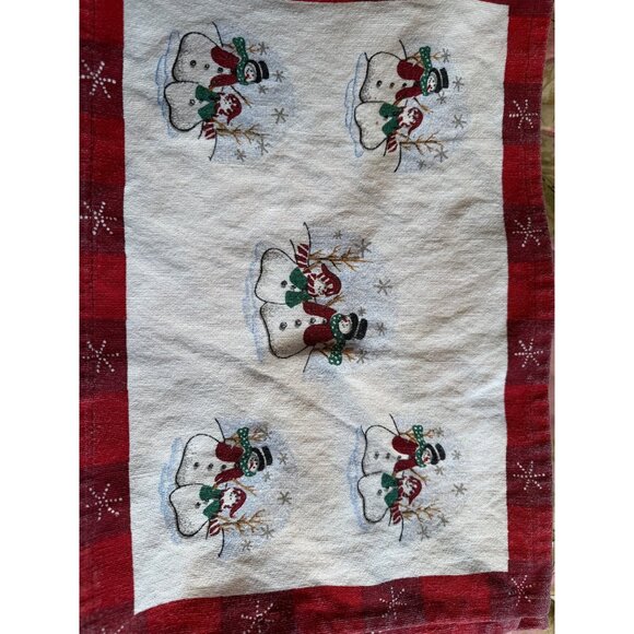 6 VTG East West Holiday Placemats Snowman Reversible table top decor granny read - Picture 12 of 13